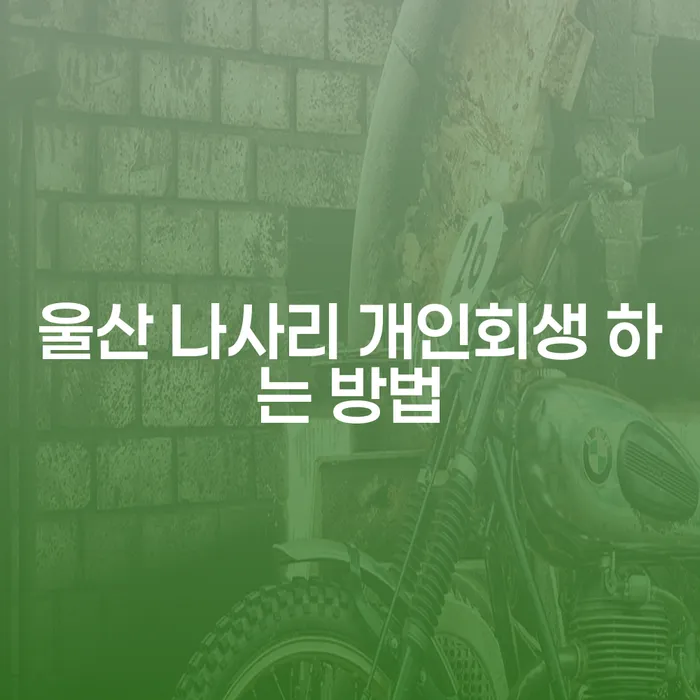 울산 나사리 개인회생을 통해 경제적 재기를 어떻게 할 수 있을까요?
